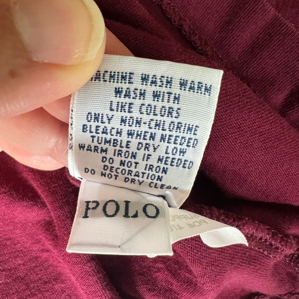 Polo Ralph Lauren basic v neck purple 100% Cotton tee shirt Sz XL - Picture 7 of 7